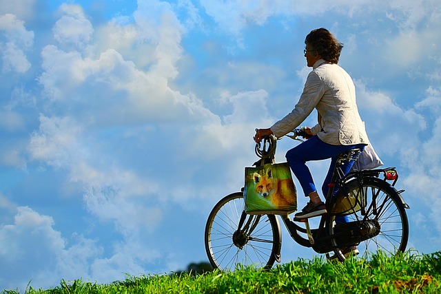 old people riding bikes