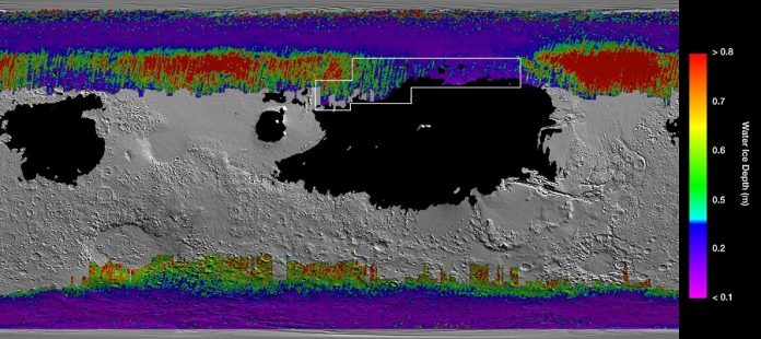 NASA’s treasure map for water ice on Mars