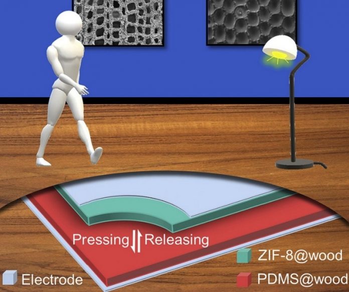 Footsteps on these wooden floors could power small electronic devices