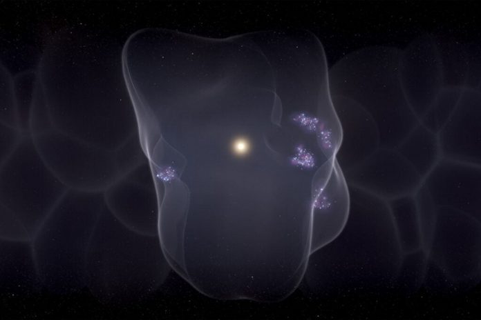 How a bubble gives birth to young stars