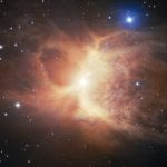 A dying red giant star has thrown out giant symmetrical loops of gas and dust