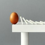 Why eggs are less likely to crack when dropped on their side
