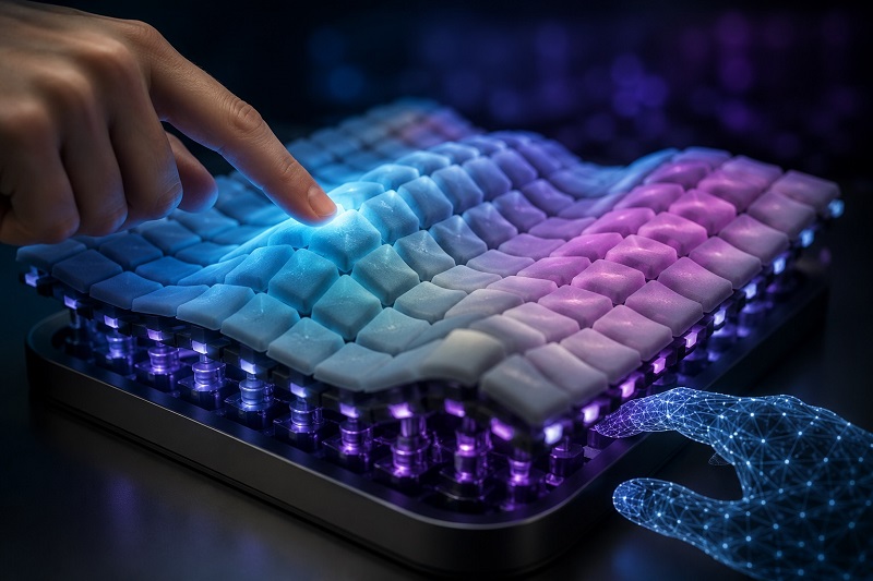 knowridge.com - Rice University - New shape-shifting surface can feel, move, and respond to human touch