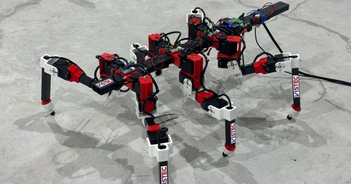Six-legged robot learns to walk from a stick insect